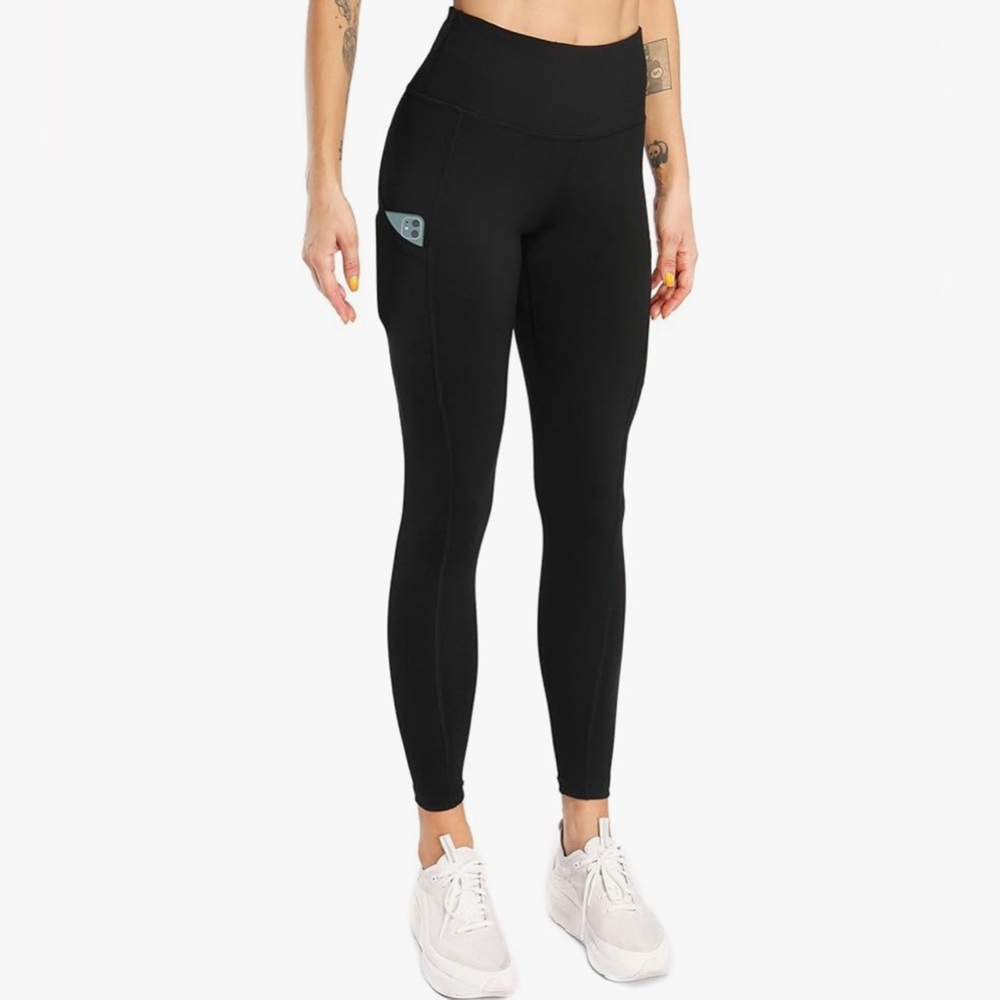 Sweetaluna Black High Waist Workout 2 Pockets Sporty Yoga Leggings Size XL